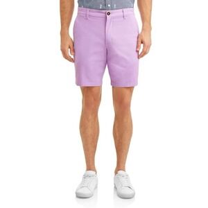 NWT George Men's Flat Front‎ Golf Shorts Size 32 Lavender 9" Inseam Stretch